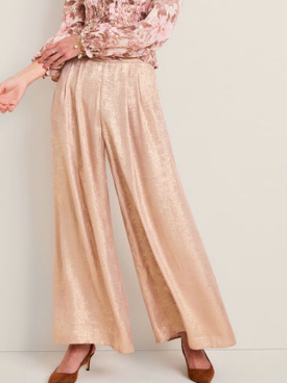 Mary Shimmer Wide Leg Pants